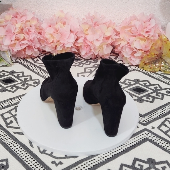 INC International Concepts Kirsi Faux Suede Block Zip Up Peep Toe Booties Sz:6.5 - Picture 4 of 11